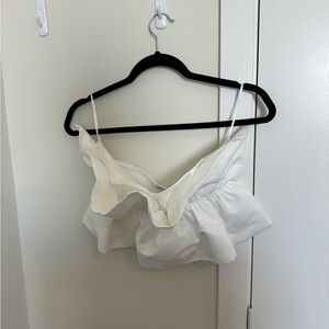 Zara White Ruffle Bandeau
